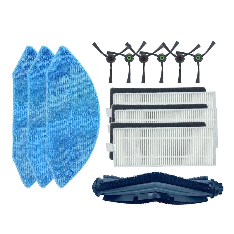 

Top Deals 13Pcs Steam Mop Cloth Mop Roller Brush With Filter For Cobos U2/DGN22 Sweeper Side Brush + Filter + Rag + Roller Brush