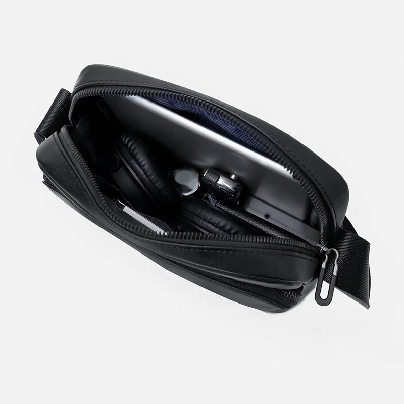 Сумка через плечо из искусственной кожи для мужчин черная Повседневная