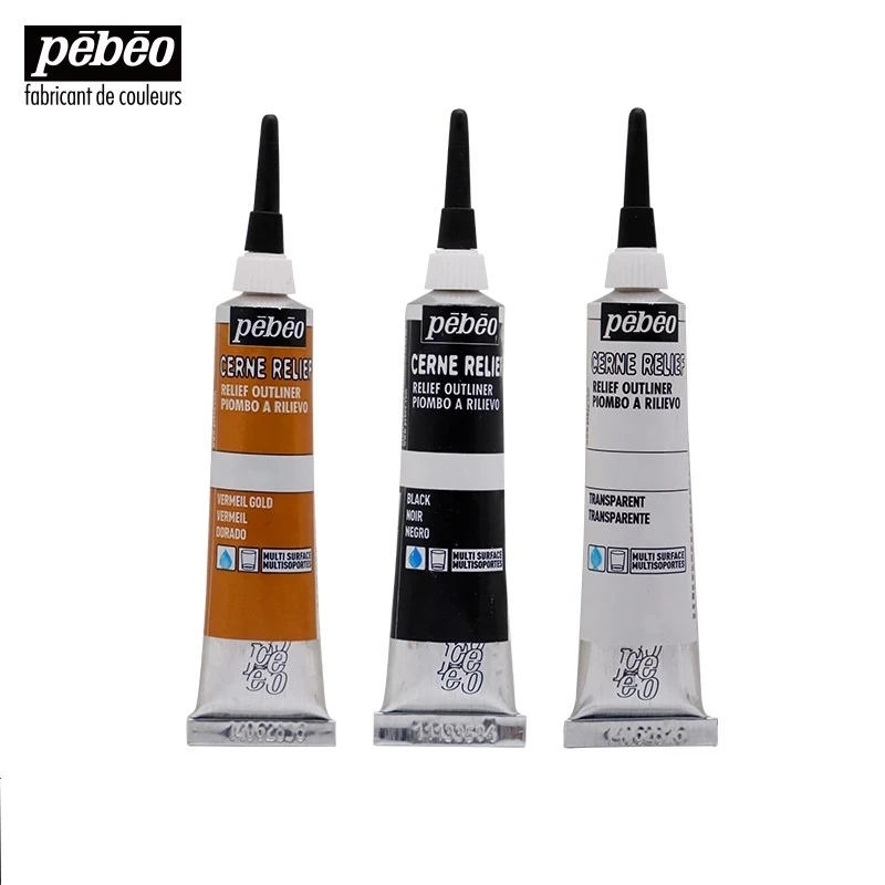 1PC French Pebeo Glass Paints 3D Hook Line Pen Hand-painted DIY Stained Glass Ceramic Metal Acrylic Paint Marker