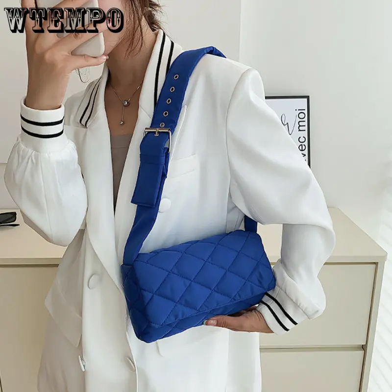 Fashion Space Pad Cotton Women Shoulder Bags Winter Nylon Padded Quilted Shopper Bags Female Casual Crossbody Bags Handbags