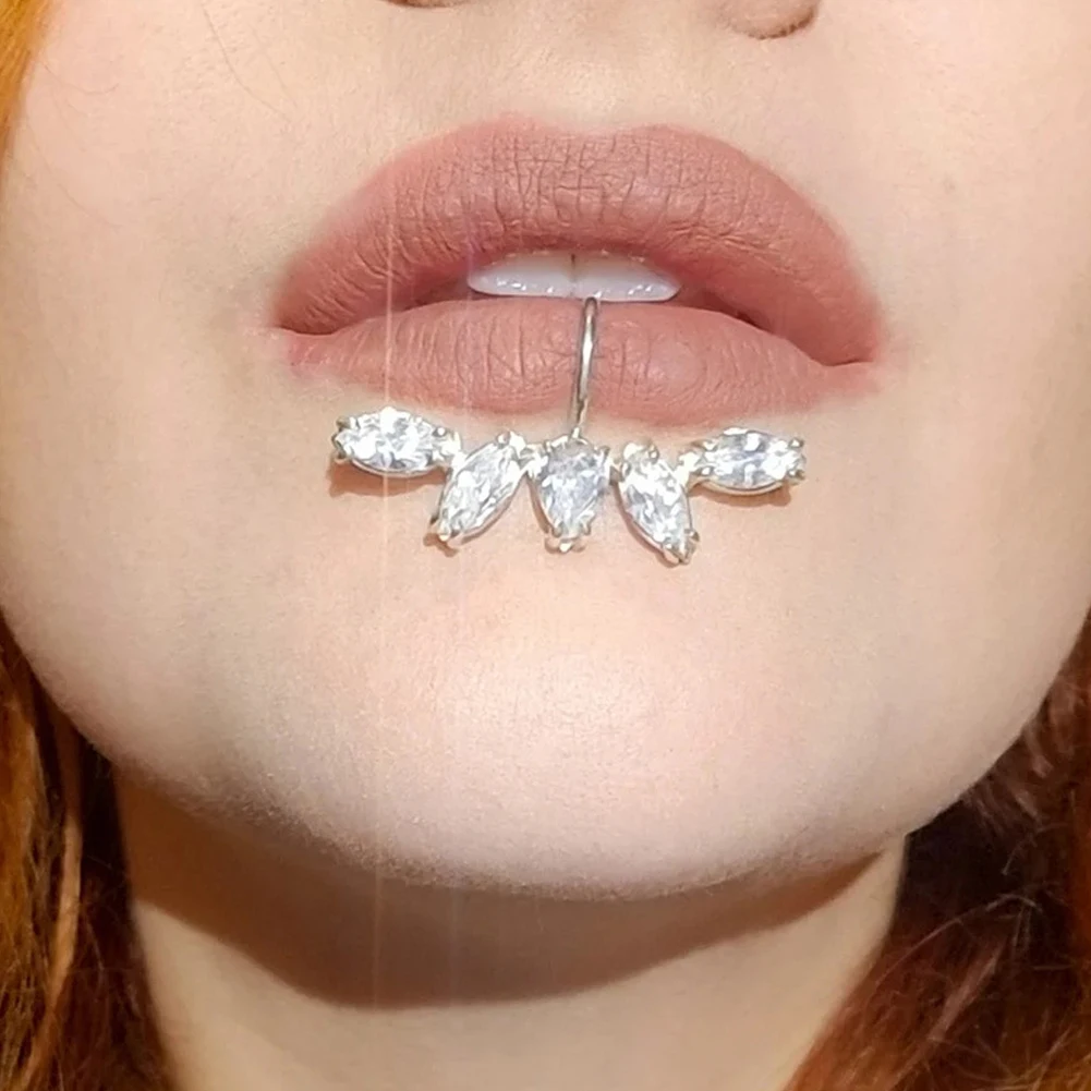 Rhinstone сексуальное циркониевое кольцо для губ не имитация пирсинга украшения тела