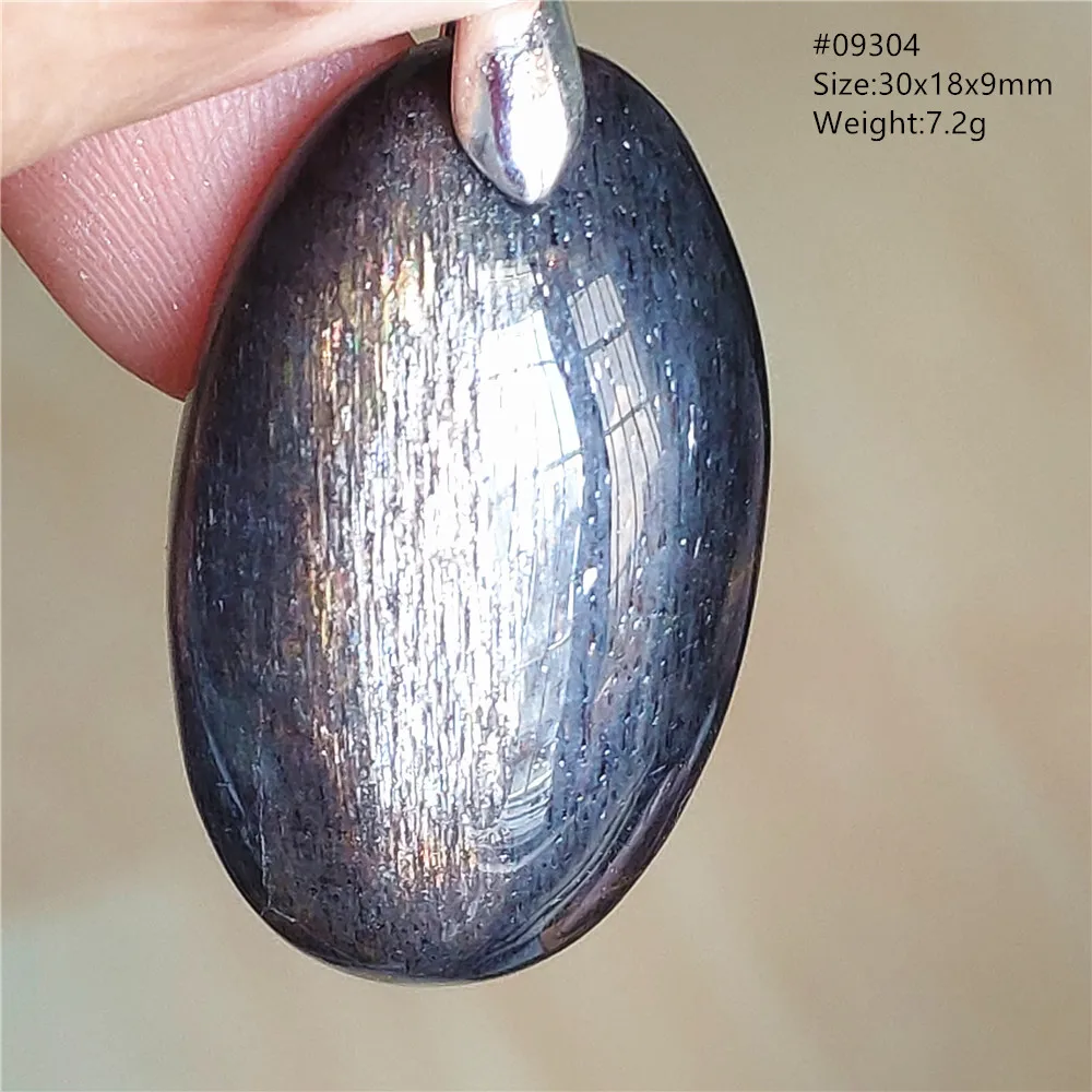 Подвеска из натурального черного лунного камня оранжевого цвета женская