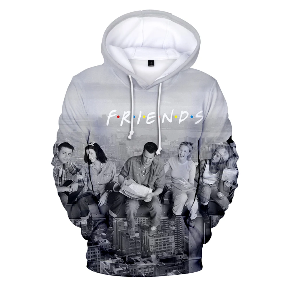 

3D Print Casual FRIENDS White Hoodies Men /Women Spring Autumn Casual Hoody Sweatshirts 3D FRIENDS Hooded Pullover