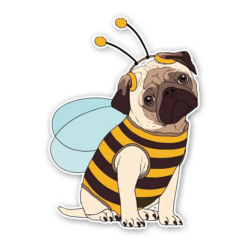 

Fashion Lovely Cartoon Car Sticker A Puppy As A Bee PVC Decal for Automobiles Motorcycles Fridge Laptop Decorative,14cm*10cm