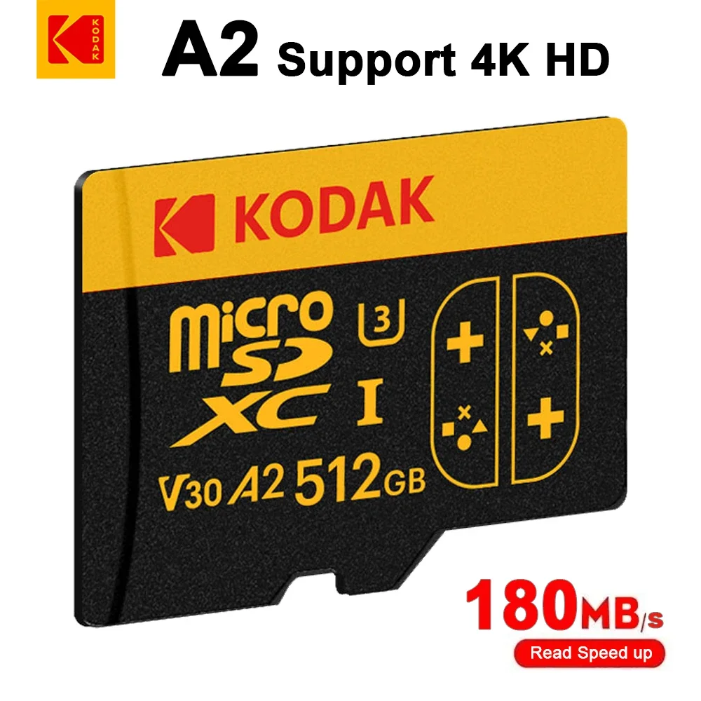Карта памяти KODAK Micro SD 128 ГБ 256 высокоскоростная карта U3 A2 1 ТБ MicroSD TF для портативных