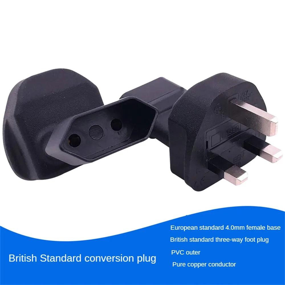 

British Plug To European Plug 1 Pack High Temperature Flame Retardant Corrosion Resistant Housing Super Scratch Resistant Plug