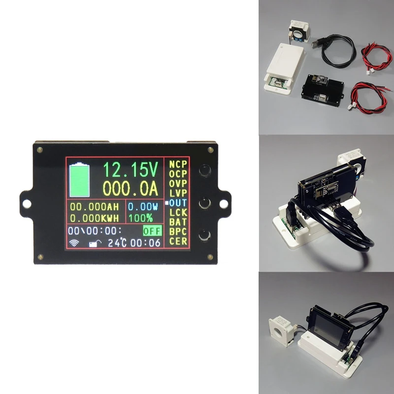

Digital Battery Tester DC 500V Wireless Voltmeter Ammeter Coulometer Battery Power Meter