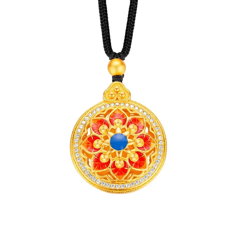 9999 реальное золото 24K эмаль цвет восемь сокровищ искусственный цветок шелк