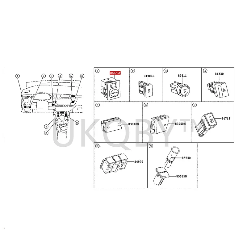 8487002230  To yo ta Lei Ling Exterior rearview mirror switch assembly (art.: 3920cb18b19cf) - 3920cb18b19cf