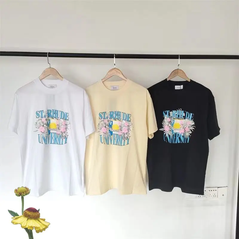 

Men Women Top Tees RHUDE T-shirt 1:1 Hight Quality Cotton T Shirt Short Sleeve T Shirts One Day Ship Out Men Clothing