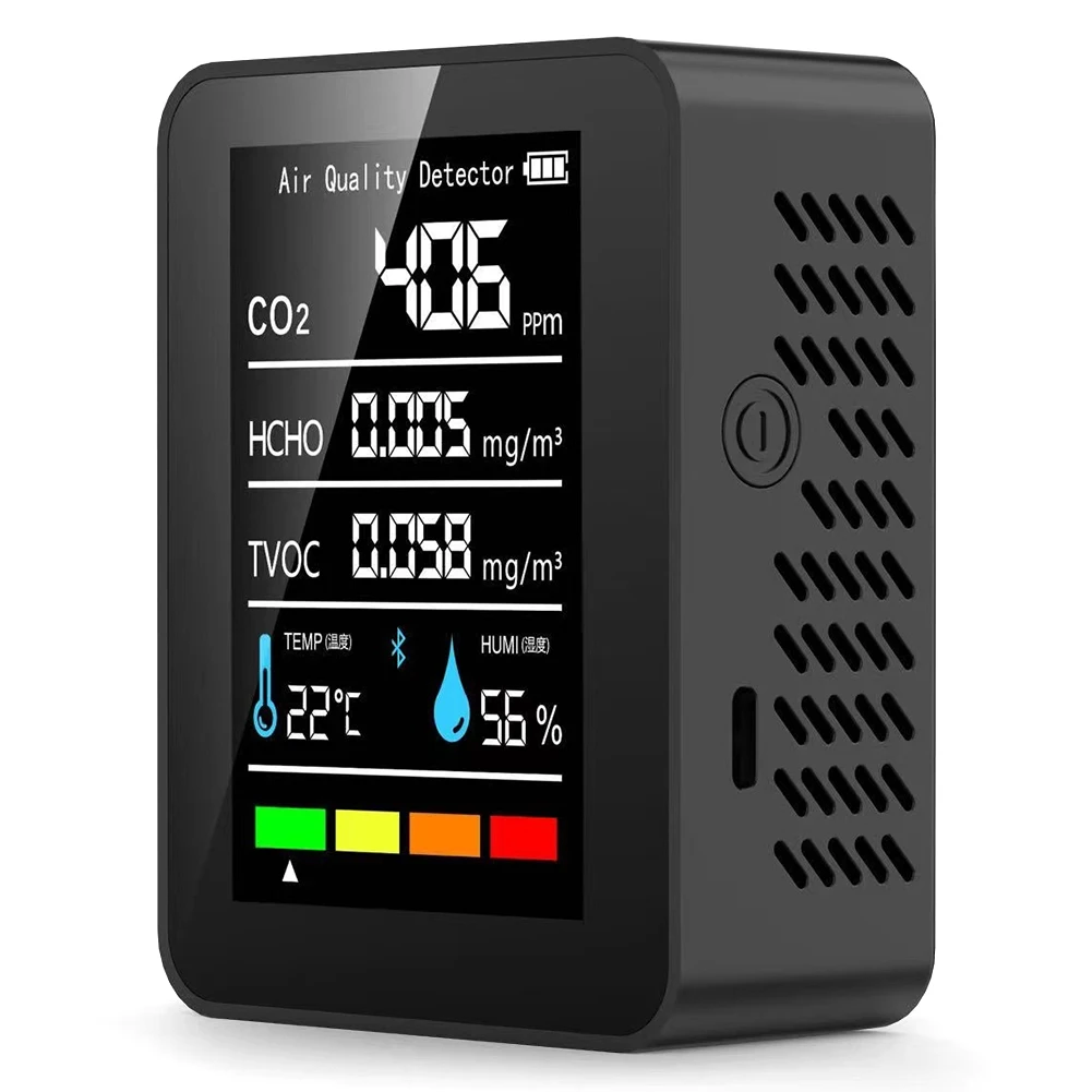 Монитор качества воздуха 5 в 1 ЖК-дисплей портативный детектор углекислого газа