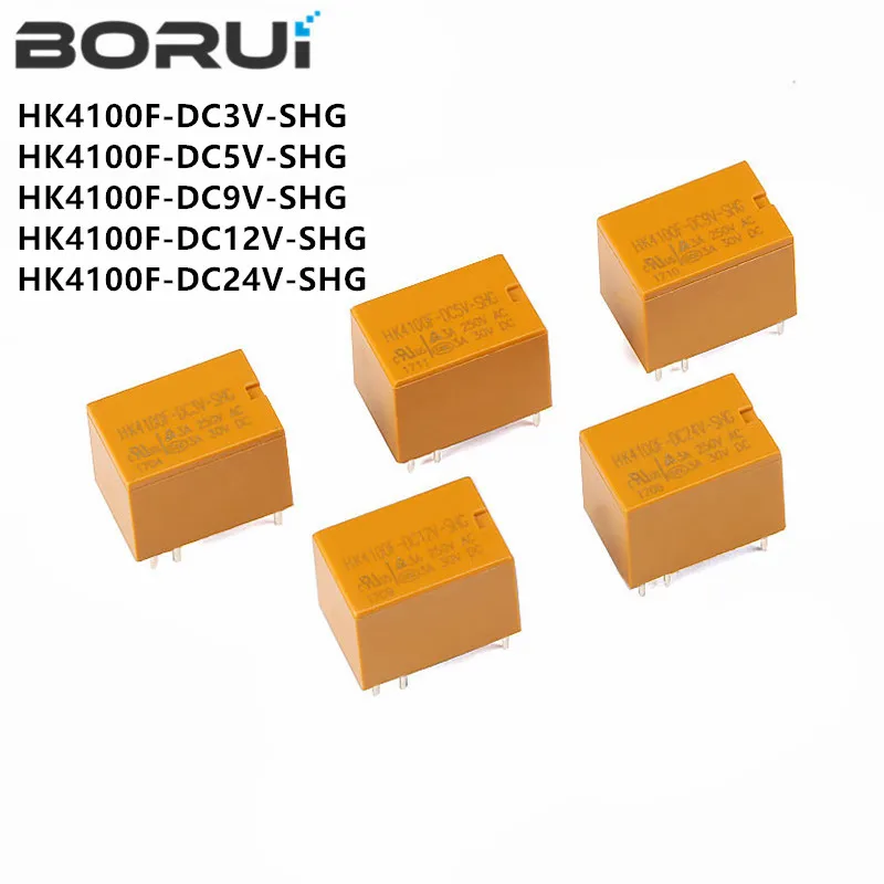 Фото Реле HK4100F-DC12V-SHG HK4100F-DC5V-SHG 6 контактов 3A 3 В/5 В/9 В/12 В/24 В HK4100F-DC24V-SHG HK4100F-DC3V-SHG №1