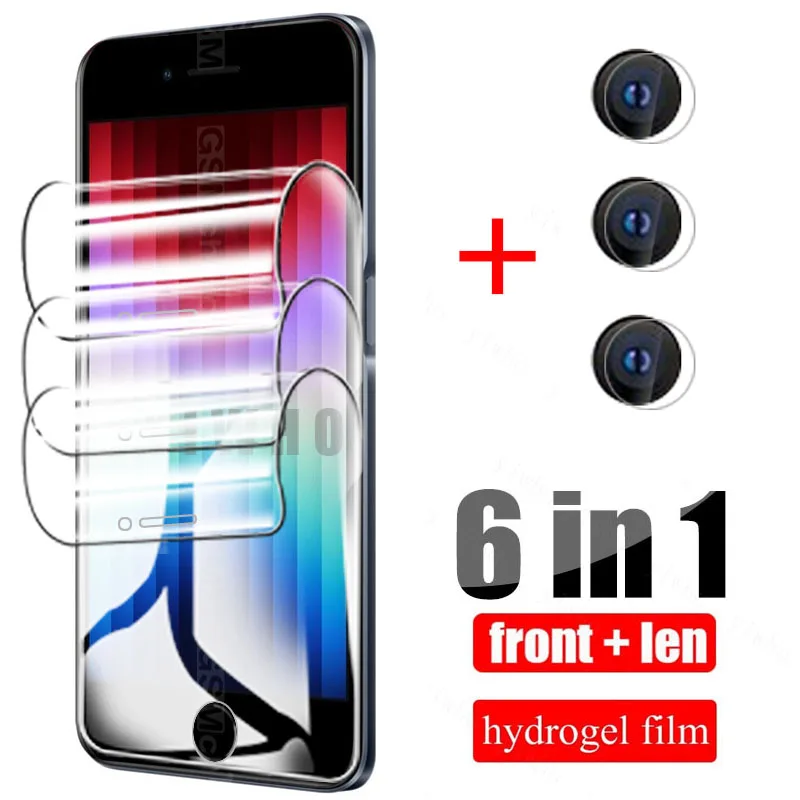 

Гидрогелевая пленка для защиты экрана для iphone SE 2020 SE3 13 12 11 Pro XS Max X, Защитная пленка для объектива для iphone XR SE 2020 8 7 Plus