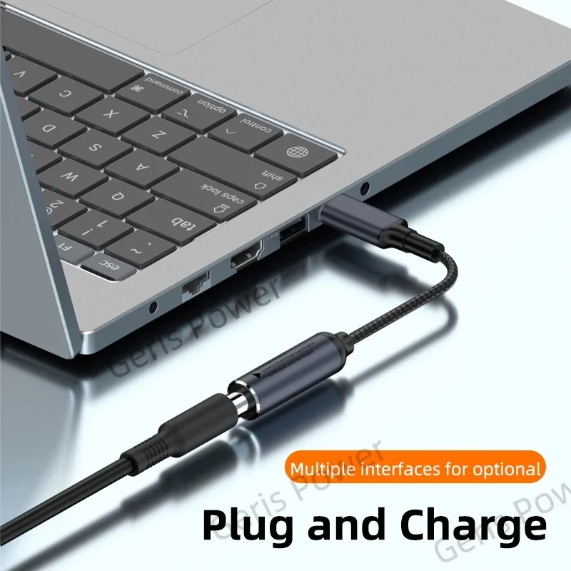 Фото Кабель для быстрой зарядки USB-C PD 100 Вт, шнур-адаптер питания DC 4.5x3.0, 7.4x5.0, 5.5x2.5 мм на Type-C для ноутбуков Lenovo, Dell, HP, Asus №4