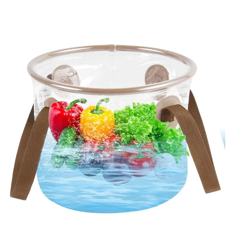 

Складное ведро 20 л, портативное ведро для барбекю, прозрачное ведро для рыбалки, ванночка для ног, уличные принадлежности для кемпинга