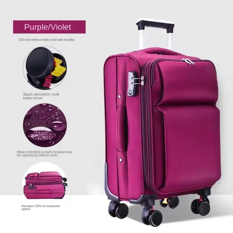 Чемодан из ткани Оксфорд прочная водонепроницаемая тележка вместительный