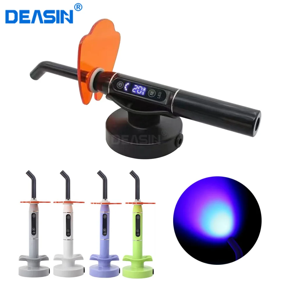 

Dental 1Set LED Curing Light Lamp Machine 2000MW Resin Cure Dental Equipment 5s/3mm Curing 2200mAh Battery 10W Wireless Cordless
