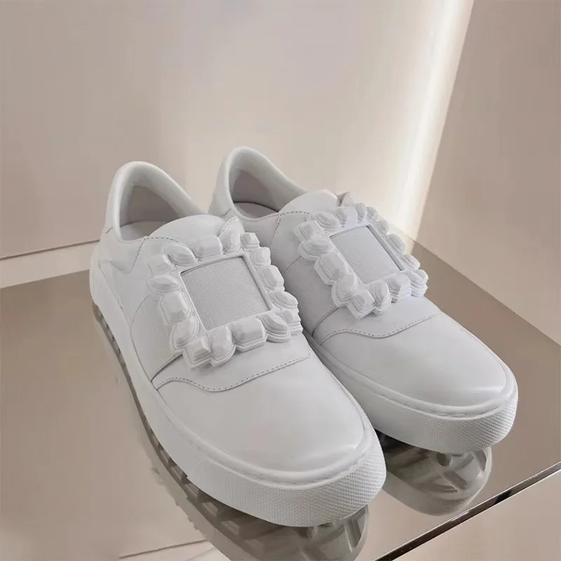 Top Quality Crystal Tennis Female Round Toe Slip-on Flat Ladies Casual Sneaker Lightweight Daily Activities Office Women Shoes