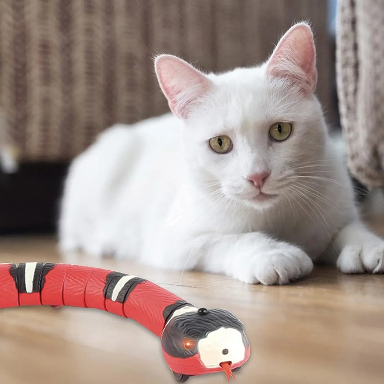 

Jouet interactif électrique intelligent à détection de serpent pour chat, accessoire avec chargeur USB pour chien et animal d