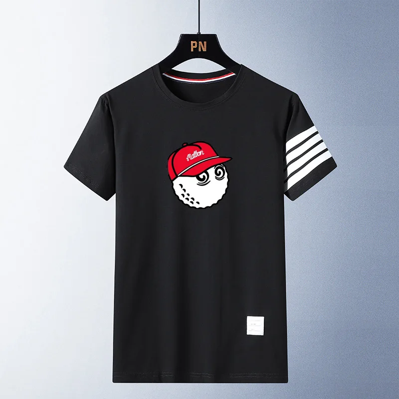 Malbon Men's Golf Shirt Hooded Summer 2023 New Trendy Pullover Round Neck Short Sleeve Loose Casual Sport Clothing