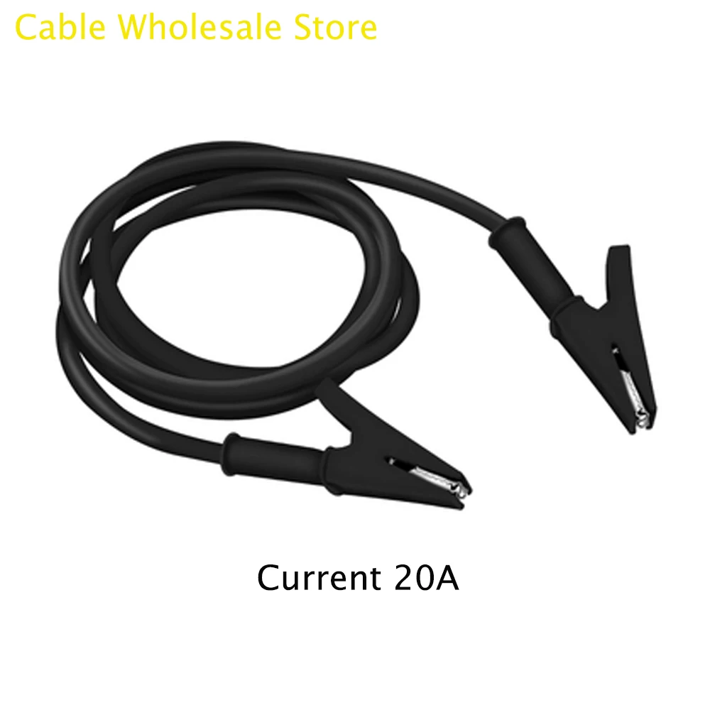 

1PcTest Double Lead Clip Electrical Test Jumper Crocodile Wire DIY Clip Multimeter 4mm Socket Plug-In High Voltage Full Clip 30A