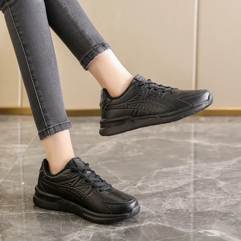 Women Sneakers Big Size 41 Casual Breathable 2022 New High Quality Leather Beige White Female Platform Vulcanized Women Shoes