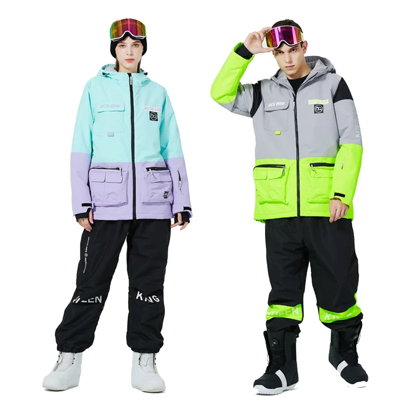 2022 Winter Luxury Ski Suit Women Men Warm Waterproof Windproof Breathable Snowboard Costumes Male Female Ski Outfit Snow Jacket