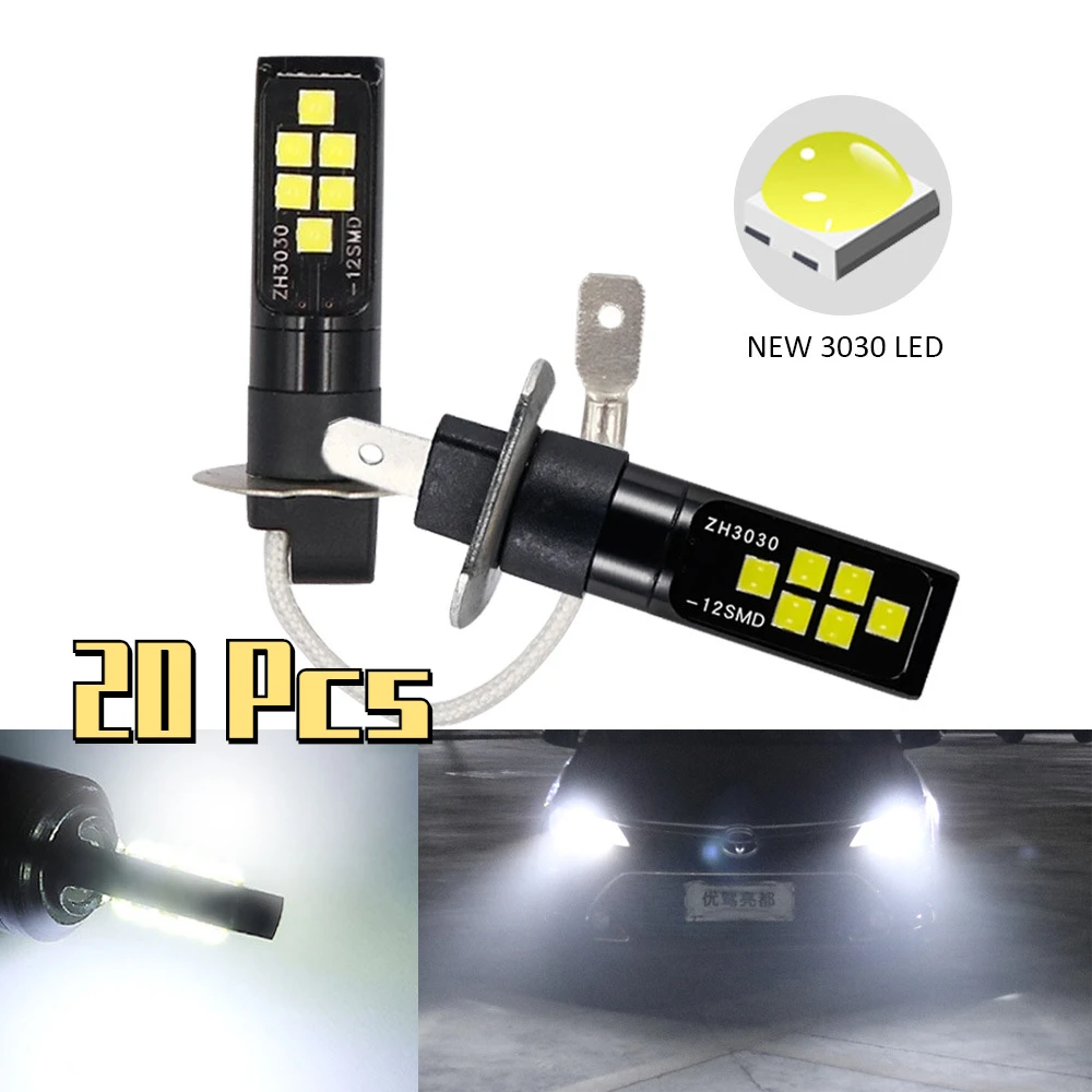 

20Pcs H11 H8 H4 H1 H3 H7 9005 9006 HB4 HB3 H16 5202 3030 Chips Fog Lights Bulb Car Driving Light Foglamps Auto Leds Lamp 12-24V
