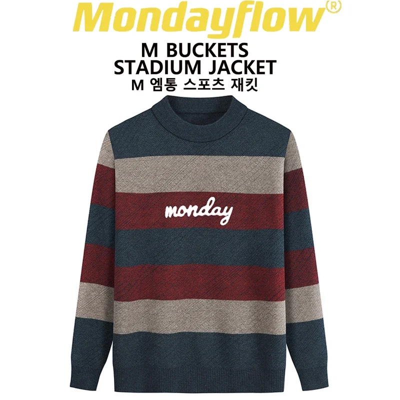 

«Молодость энергия! Мужской трикотажный свитер для гольфа, теплый осенний Вязаный топ с длинными рукавами, простой дизайн, модный!