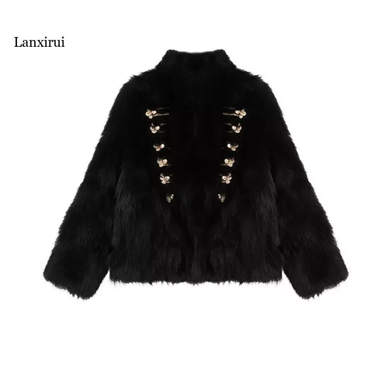 

Jacket Women Faux Fur Coat Faux Fur Coat Women's Winter Double Breasted Overcoat Veste Femme