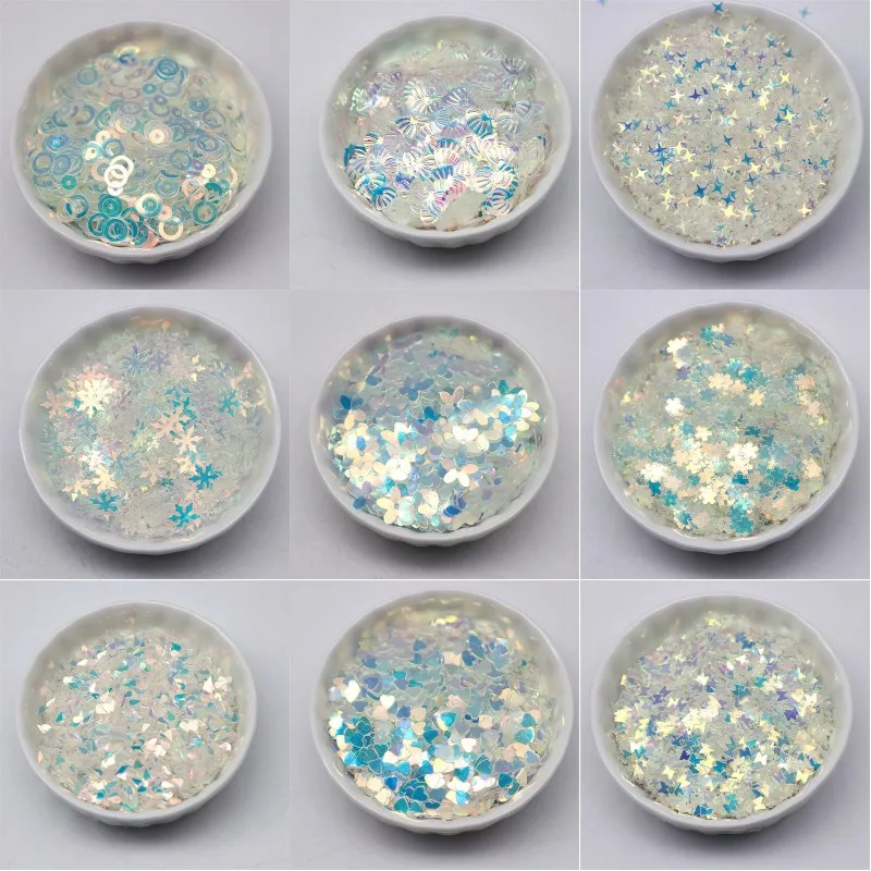 

100 г 200 г прозрачные синие хрустальные золотые блестки 3-10 мм Звезда Сердце многообразные блестки «сделай сам» украшение для ногтей Аксессуа...