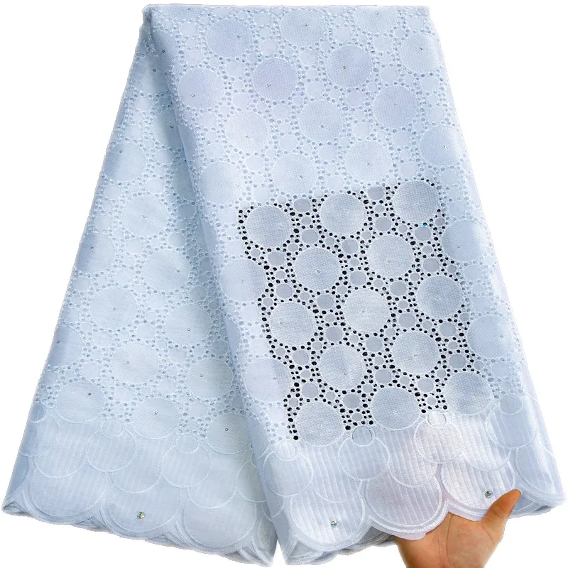 

African Lace Fabric Cotton White Swiss Voile Lace 2023 High Quality Nigerian Dry Lace Fabric For Women Wedding Party Sew S3410
