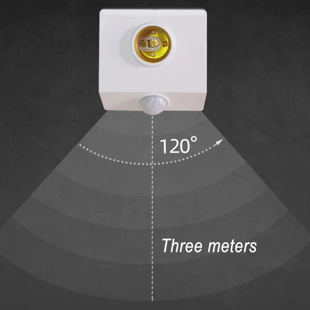 E27 Индукционный инфракрасный датчик движения Светодиодный держатель цоколя