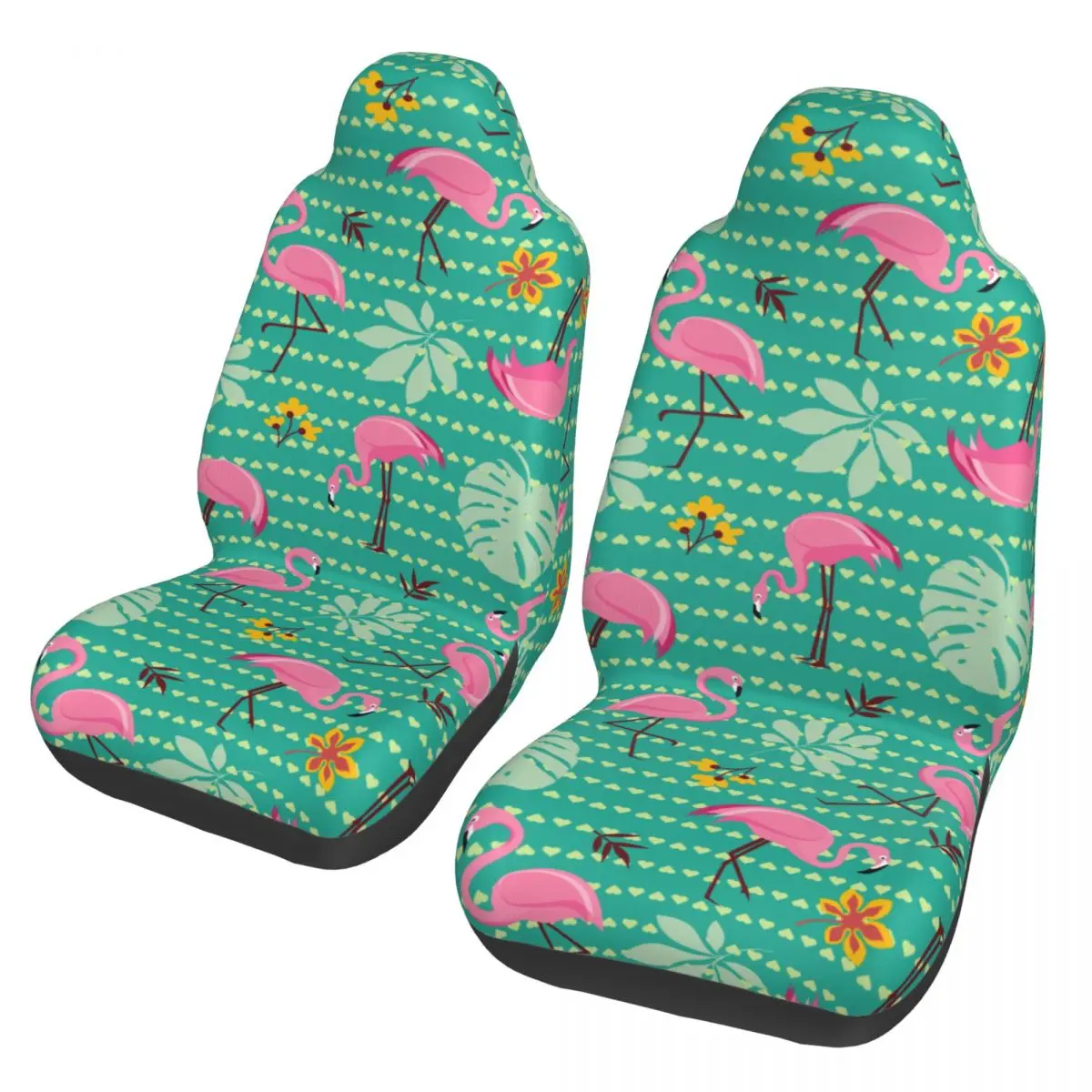 

Pink Flamingos And Tropical Palm Leaves Universal Car Seat Cover Auto Interior For All Car Seat Protector Polyester Hunting