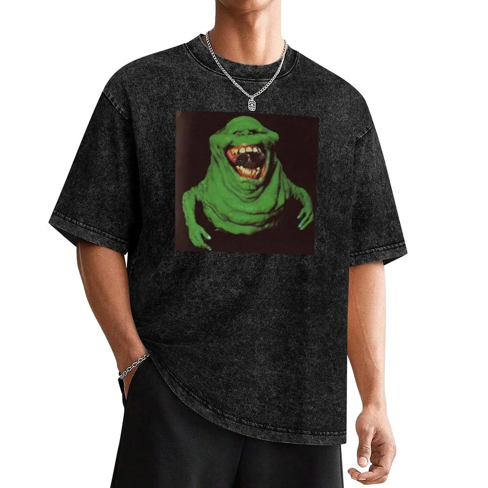 Футболка Slimer Vintage Охотники за привидениями роскошная футболка черная с рисунком