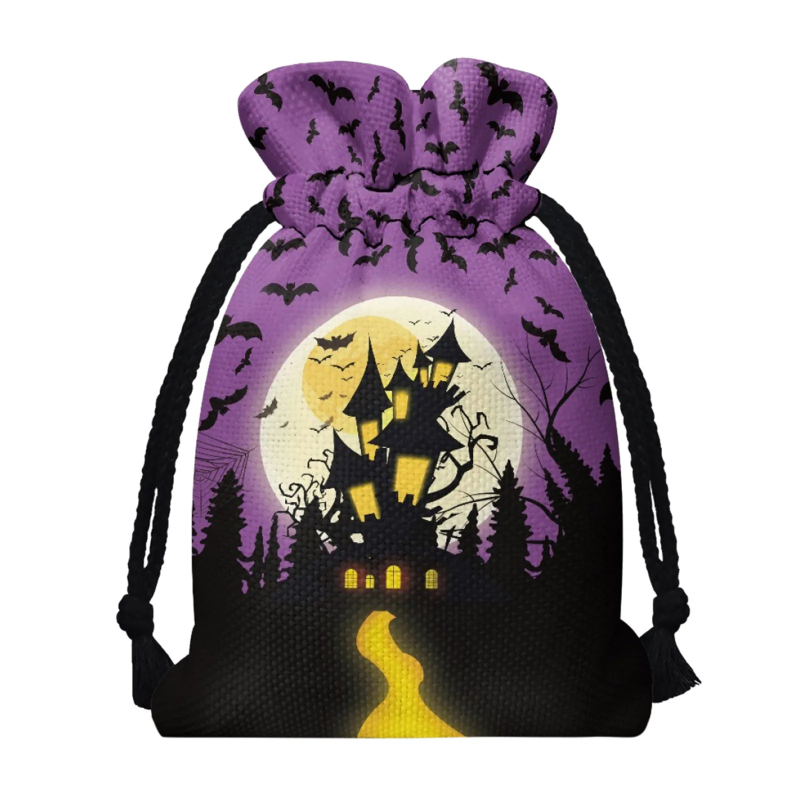 

Подарочный пакет на шнурке большого размера для пищевых контейнеров с принтом Хэллоуина горячей границы Европы и США