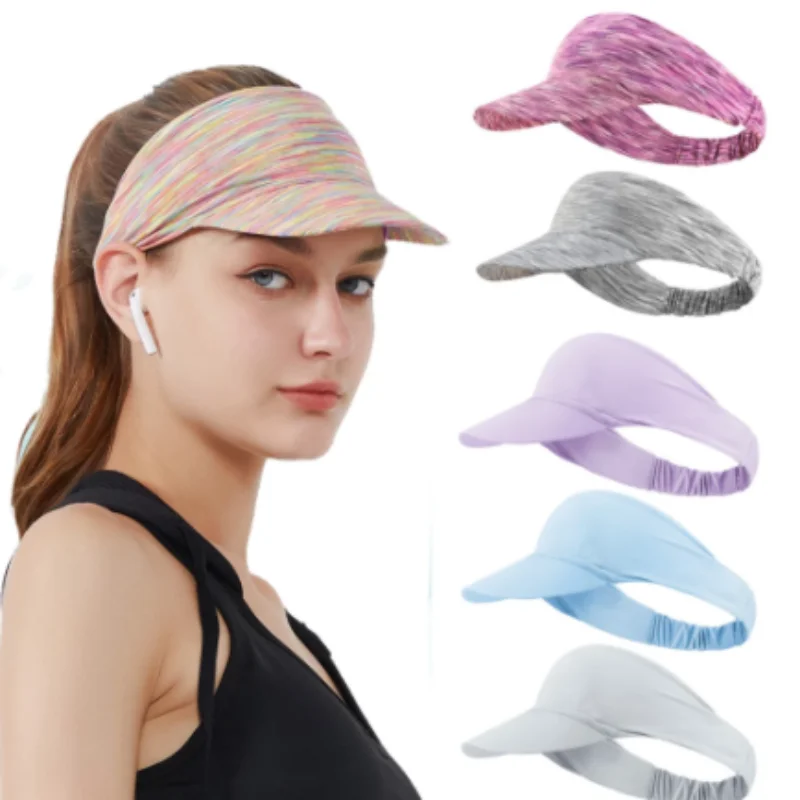 

Women Tie Dye Ice Silk Sun Visor Cap Wide Brim Quick Drying Sports Hat for Men Light Golf Tennis Hat Roll-up Portable Beach Cap
