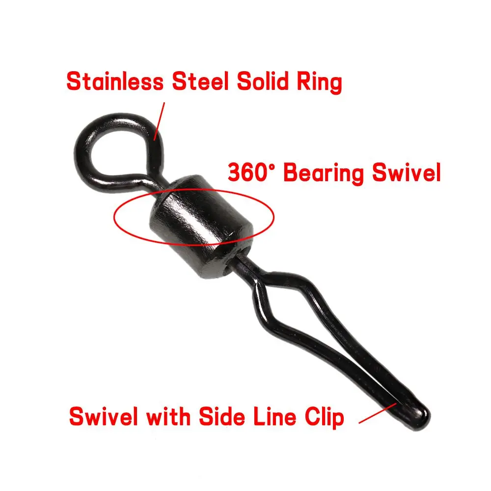 

Supplies Barrel Swivel Stainless Steel Fishing Hanging Snap Connector Fishhooks And Crap Swivels With Side Line Clip