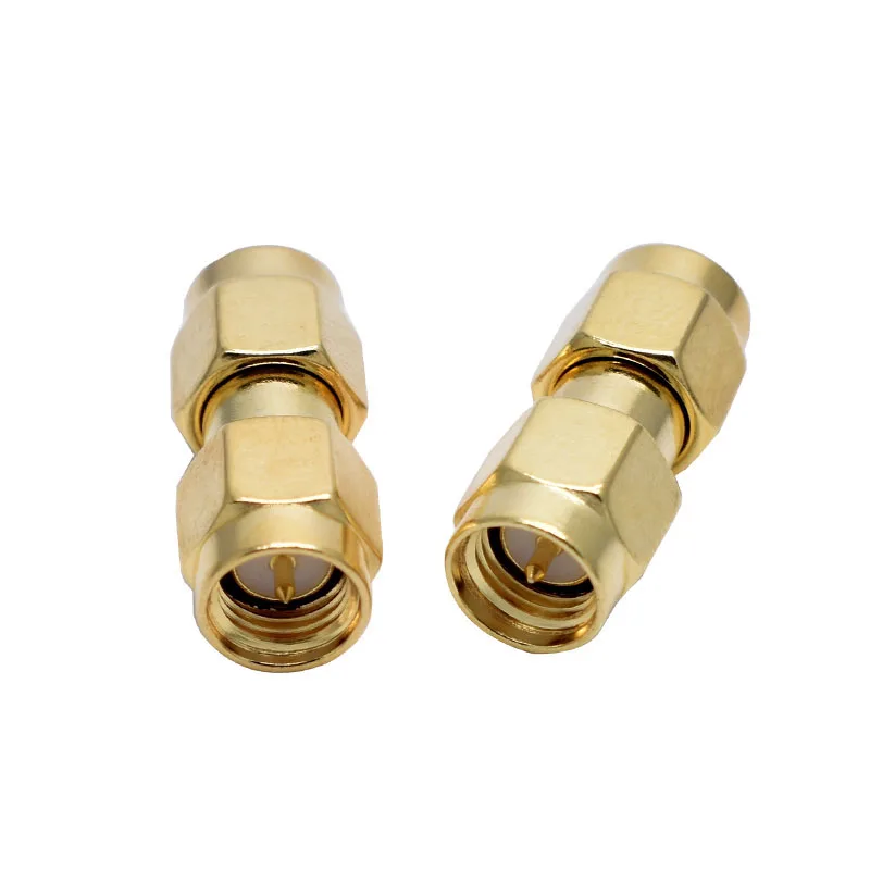Lot 10pcs New Brass Connector Adapter SMA Male Plug to SMA Male Plug RF Coaxial Converter Straight Drop Shipping