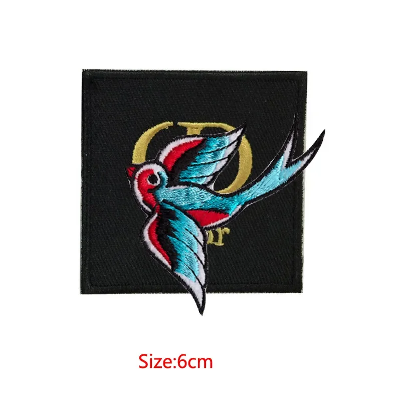 1 шт. красивые патчи с цветами Ласточка вышитые аппликации помощью утюга для