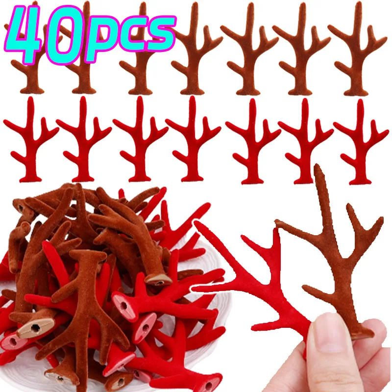 

2/40pcs DIY Red Brown Antler Headdress Deer Horn Tree Branches Headband Accessories DIY Christmas Gift Cosplay Photoprops Decor