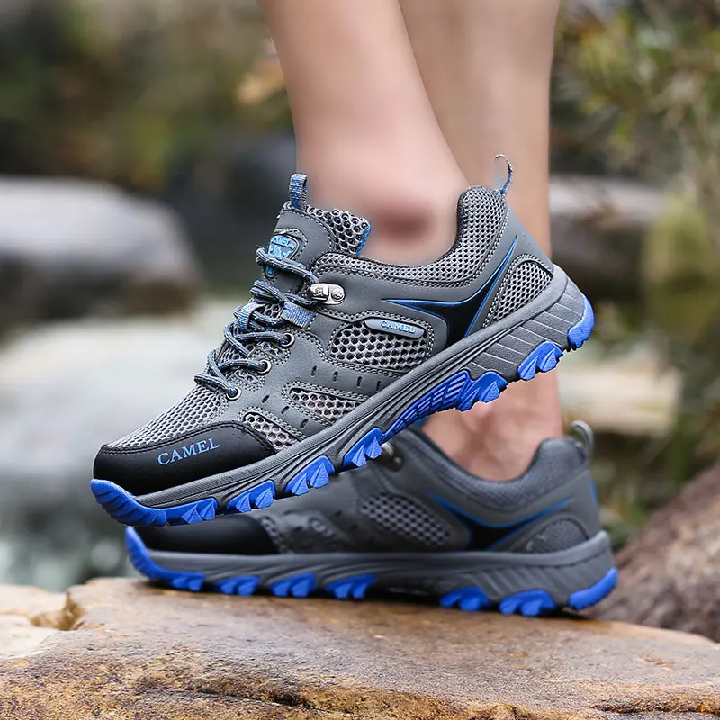JIEMIAO Men's Hiking Shoes Quality Wear-resistant Outdoor Hunting Shoes Couple Sport Trekking Walking Shoes Men Tactical Sneaker