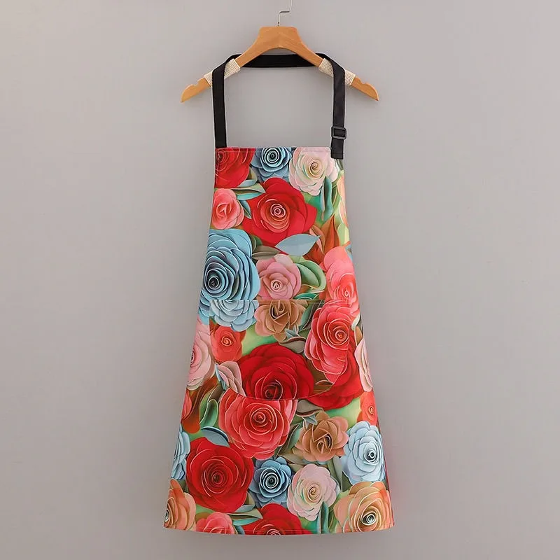 Цветочные кухонные фартуки с карманом маслостойкий фартук для выпечки мужской и