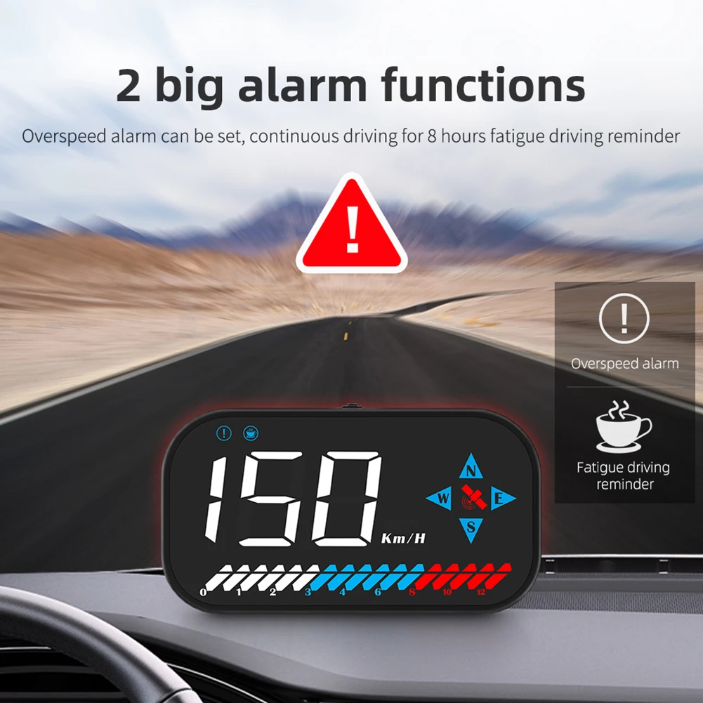 

GM7 Car HUD Head Up Display Car GPS Speedometer Smart Clock Decor Digital Gauges Vehicle Smart HUD Display Features
