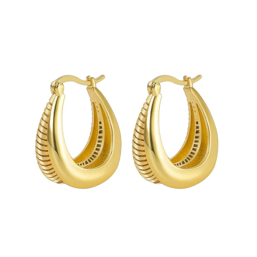 

Chunky Double Circle Hoop Earrings Gold Color Dainty Simple Hypoallergenic Huggie Earrings Jewelry Gift for Women