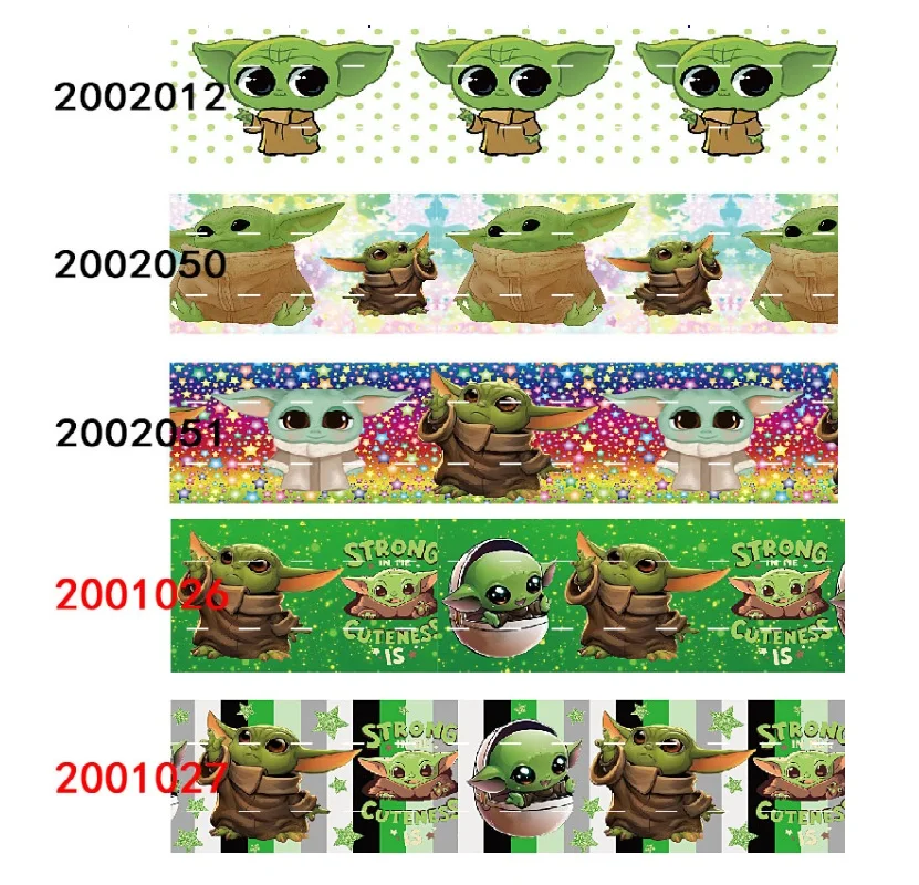 

10yards Printed Disney Baby Yoda Grosgrain Ribbon for DIY Bows Craft Supplies Decoration Handmade Material