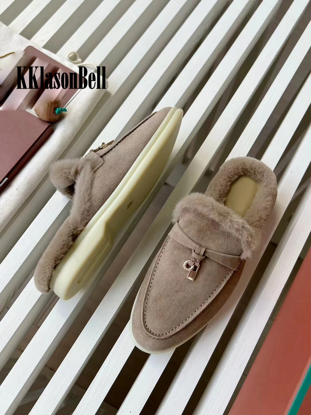 11 14 KKlasonBell тапочки из коровьей замши с бахромой на плоской подошве повседневные