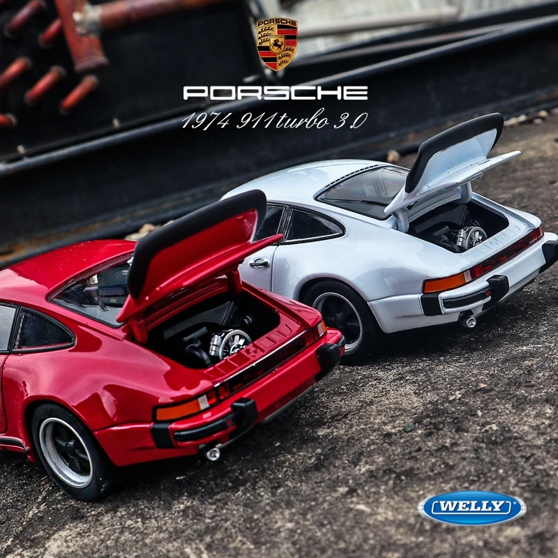 Модель спортивного автомобиля WELLY 1:24 1974 Porsche 911 Turbo 3 0 из сплава модель литая