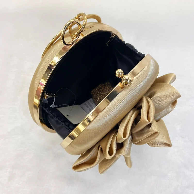 Новинка 2022 Литературная Ретро сумка вечерняя красная Цветочная Шелковый Круглый