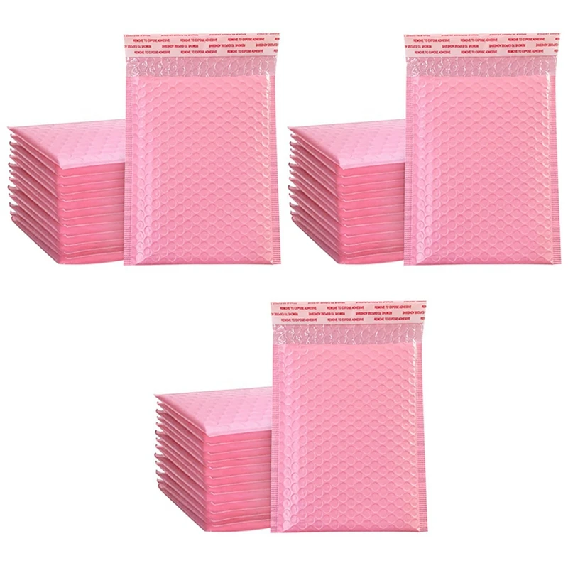 

150PCS Foam Envelope Bags Self Seal Mailers Padded Envelopes With Bubble Mailing Bag Packages Bag Pink